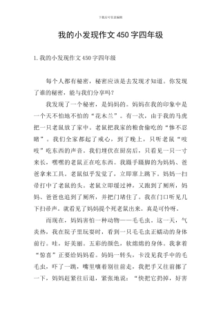 我的小发现作文450字四年级