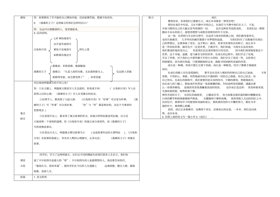 七年级语文上册人生寓言学案_第2页