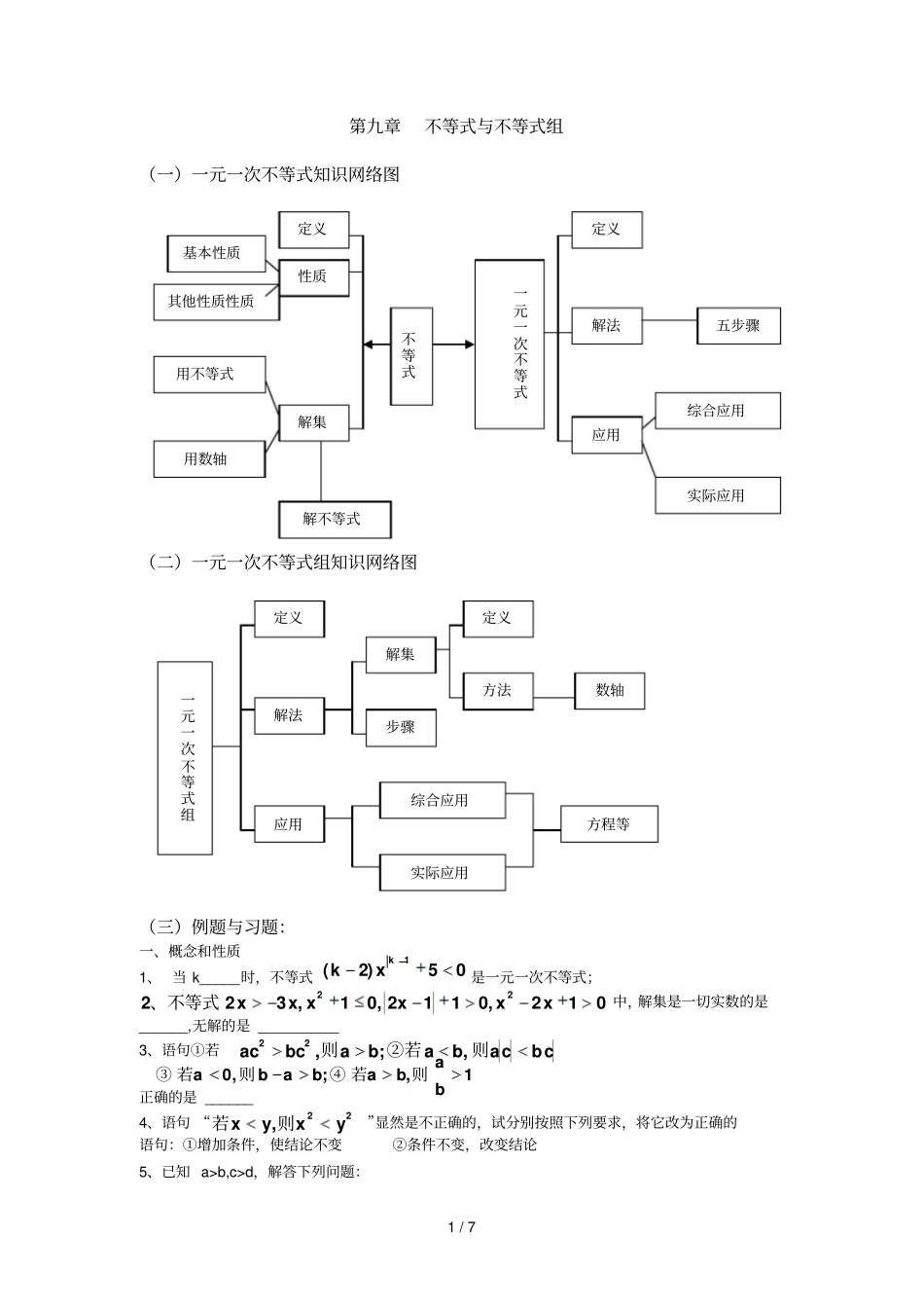 七级下不等式与不等式组资料_第1页