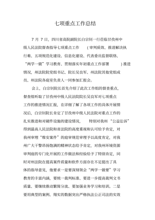 七项重点工作总结