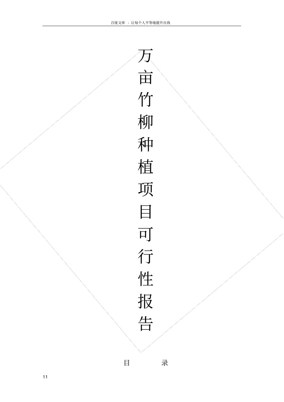 万亩竹柳种植项目预可行性报告方案_第1页