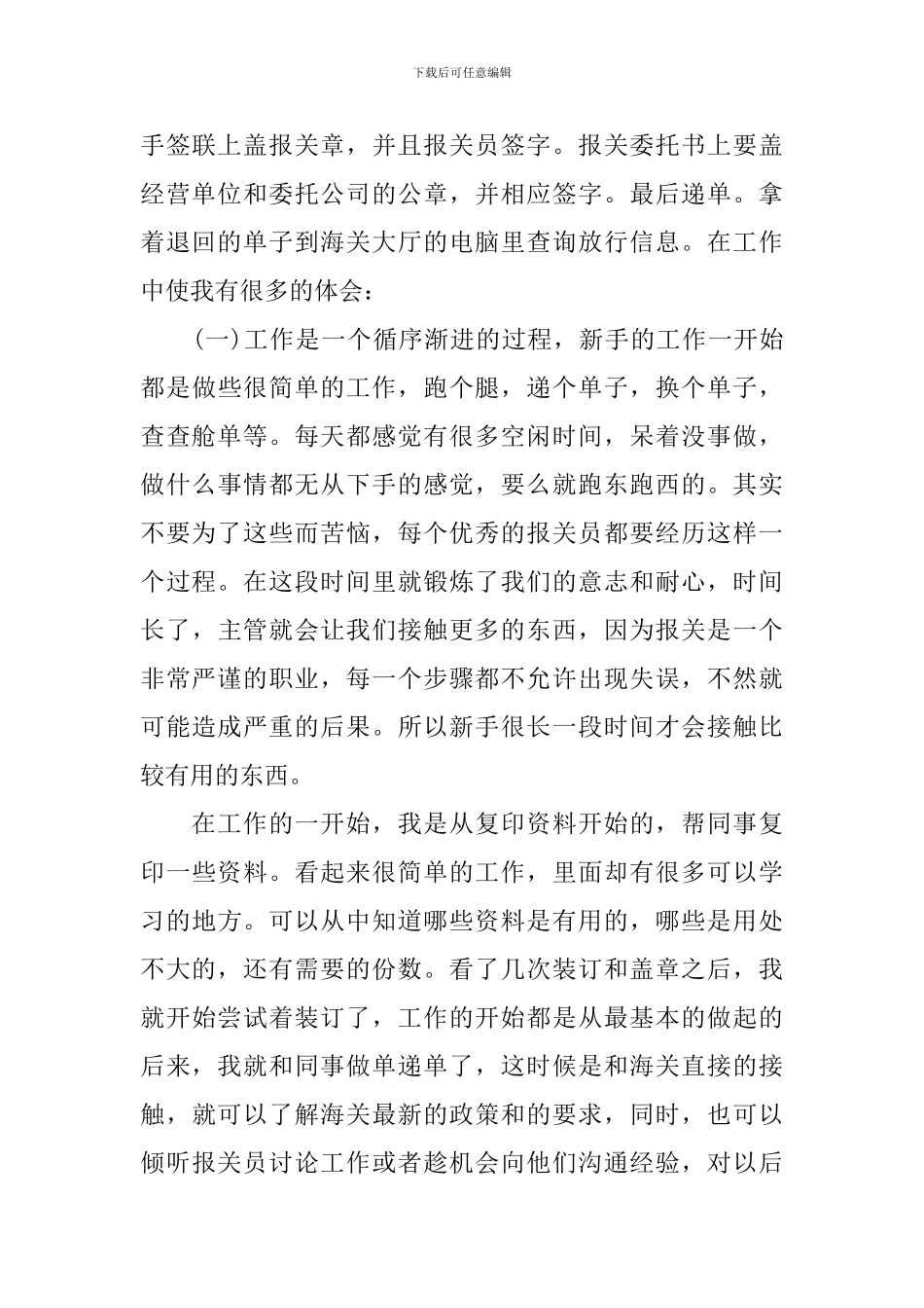 报关员个人工作总结范文最新_第2页