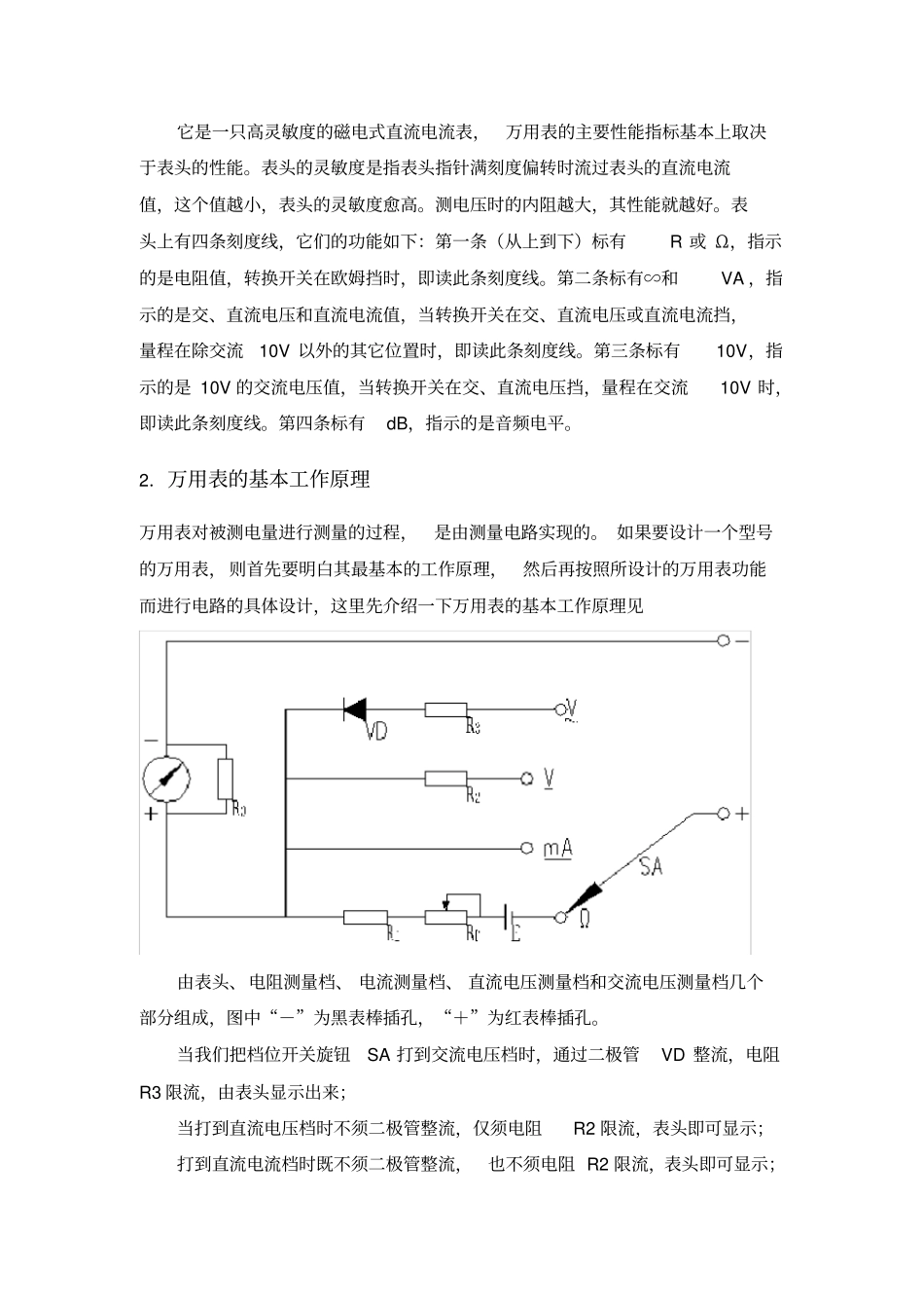 万用表的工作原理-试验报告_第2页