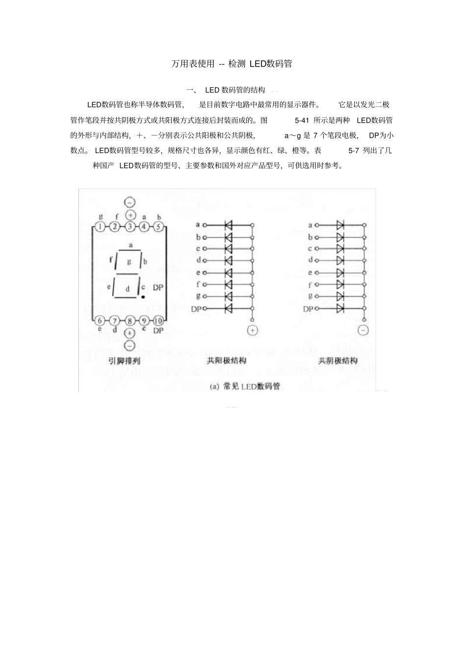 万用表使用检测LED数码管_第1页
