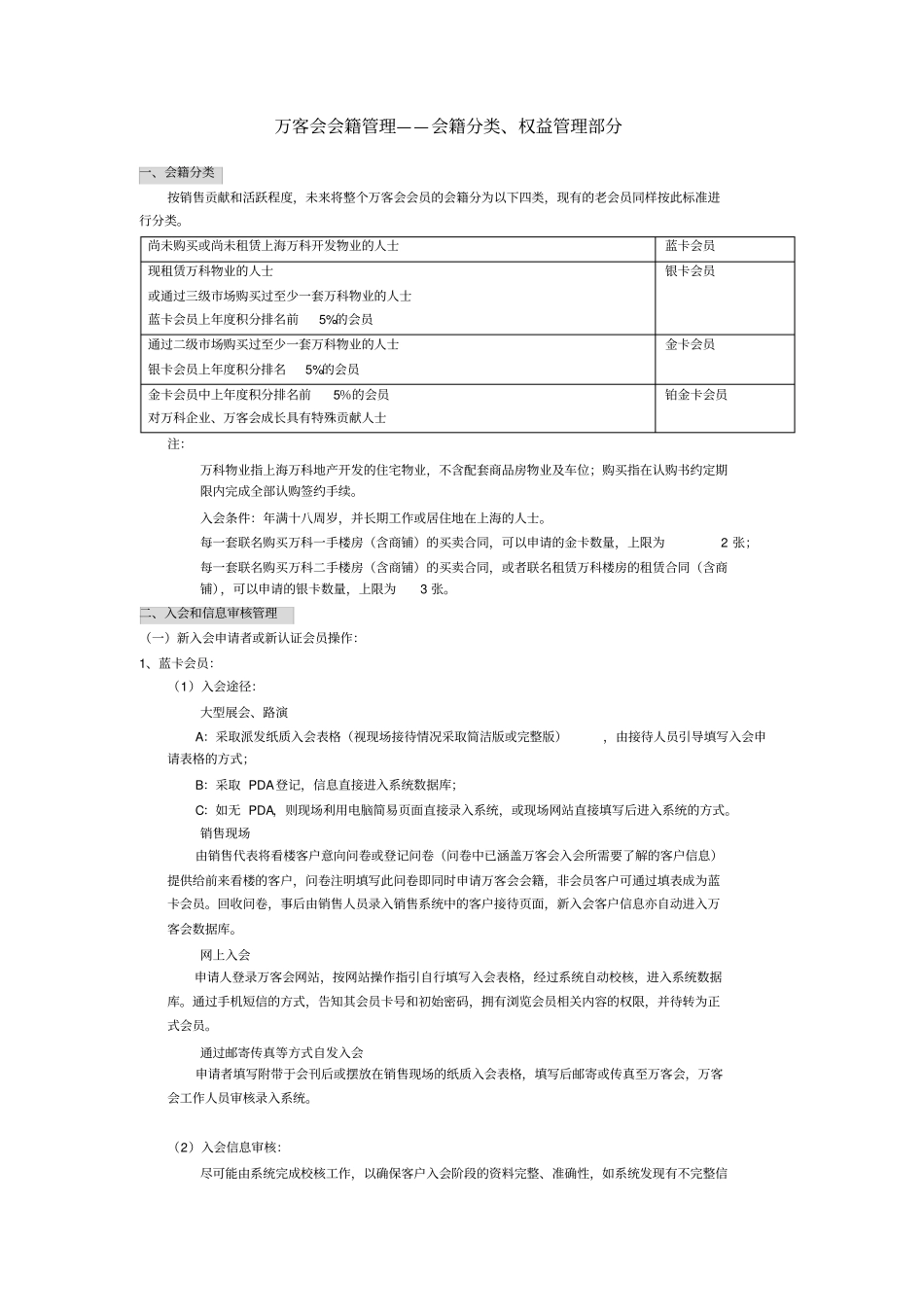 万科会员等级管理_第1页
