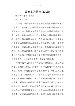 政府实习报告