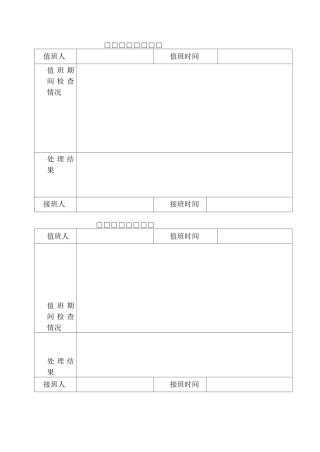 安全生产值班记录