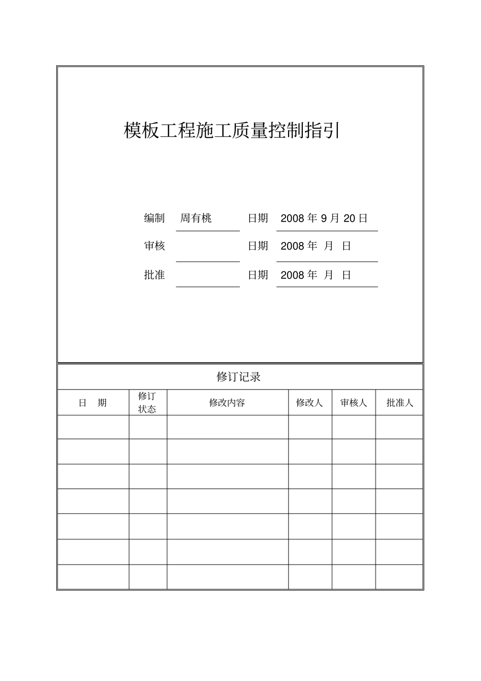 万科集团工程体系——模板工程施工质量控制指引_第1页