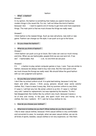 三一口语六级fashion汇总