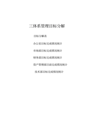 三体系-管理目标指标考核及分解QES