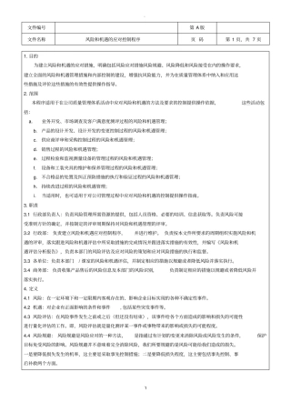 三体系风险和机遇的应对控制程序