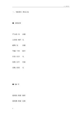 三国志11武将出场时间地点整理