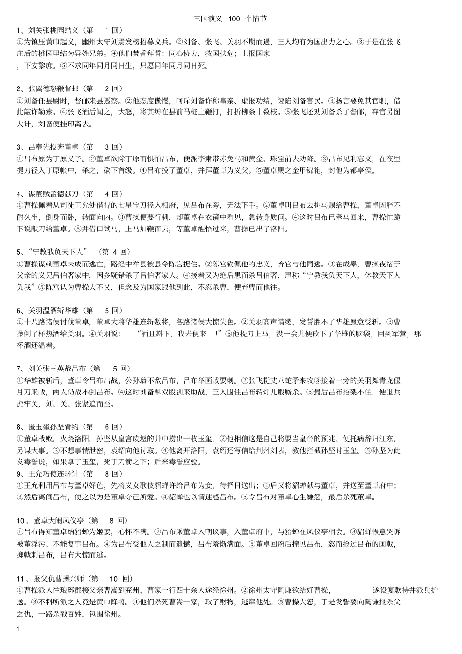 三国演义100个经典情节_第1页