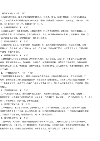 三国演义每章概括