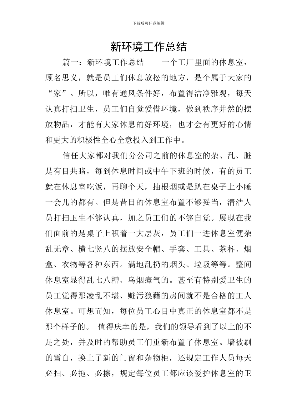 新环境工作总结_第1页