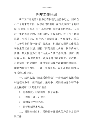 明年工作计划