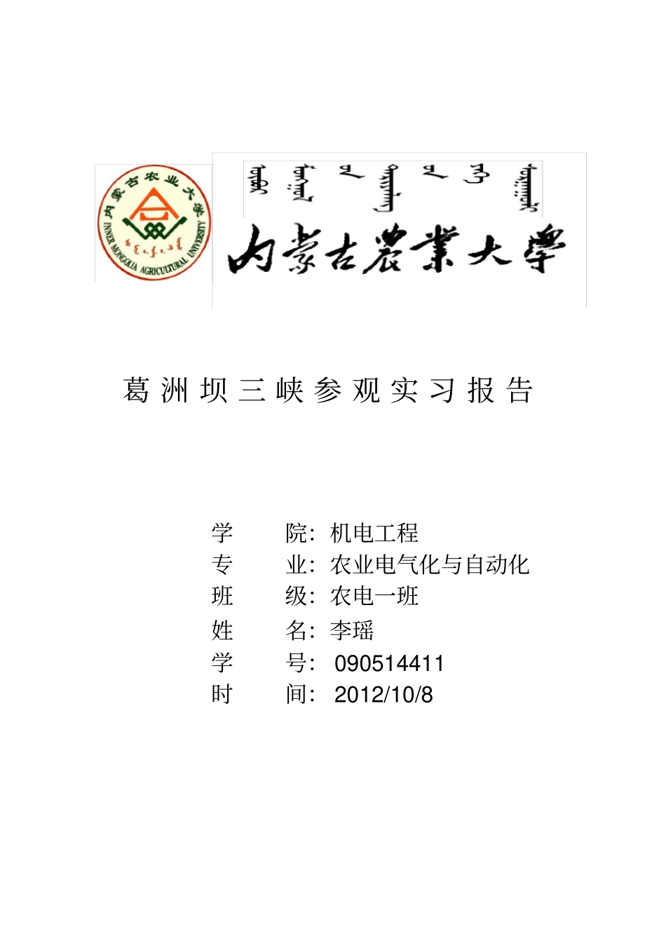 三峡实习报告_第1页