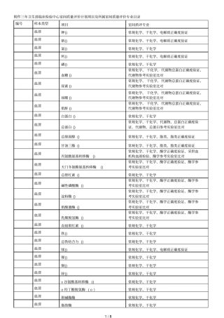 三年卫生部临床检验中心室间质量评价计划项目及
