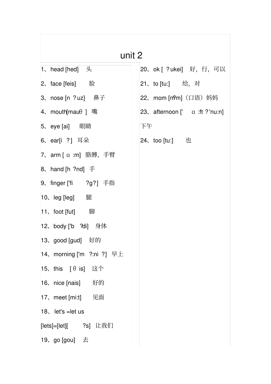 三年级上册英语单词_第2页