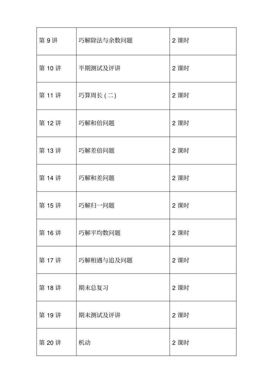三年级下册奥数教学计划_第3页
