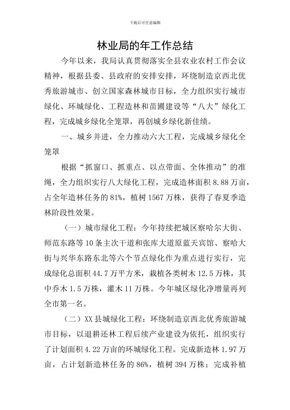 林业局的年工作总结_第1页