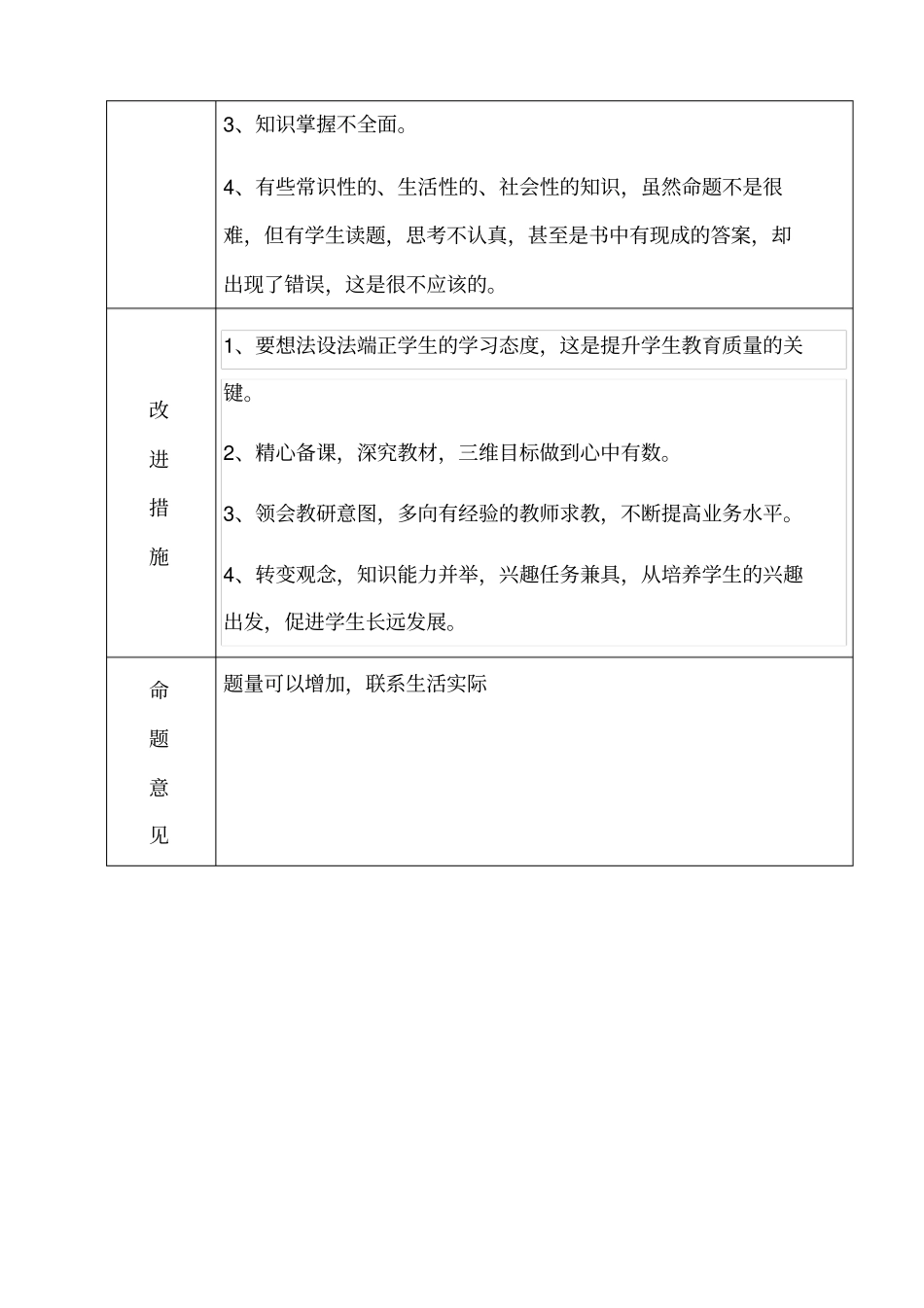 三年级综合实践质量分析表_第2页