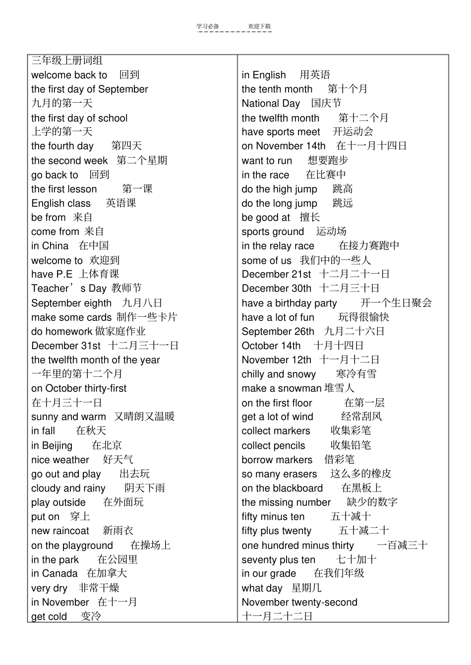 三年级英语单词及造句_第1页