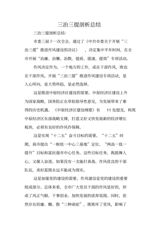 三治三提剖析总结