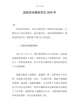 法院实训报告范文3000字