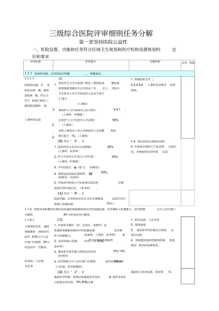 三级医院评审任务分解与支撑材料
