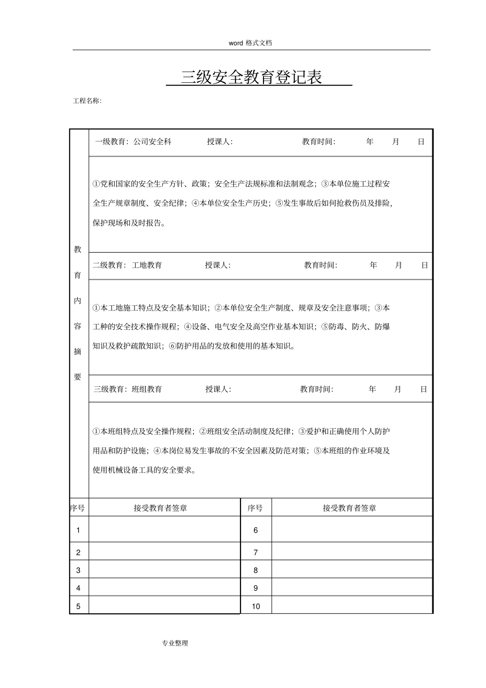 三级安全教育和安全技术交底1_第1页