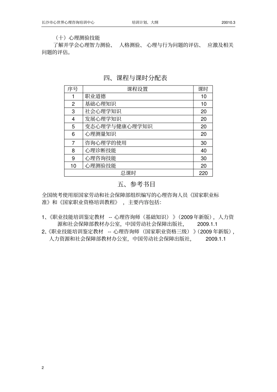 三级心理咨询师培训计划以及培训大纲_第2页