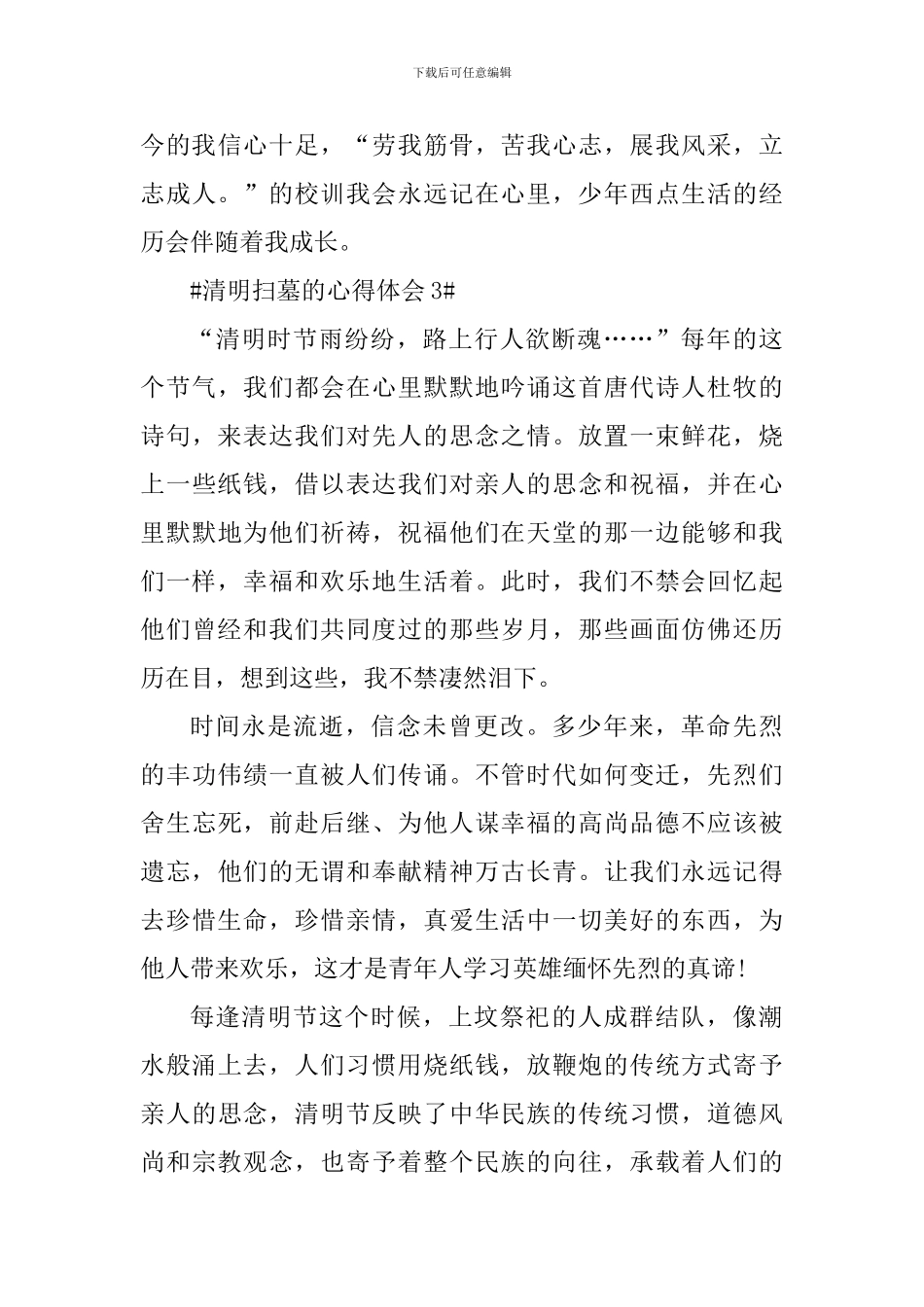 清明节扫墓的个人心得体会_第3页