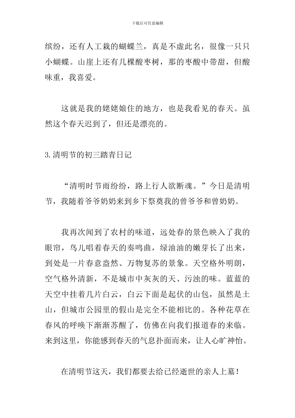 清明节的初三踏青日记_第3页