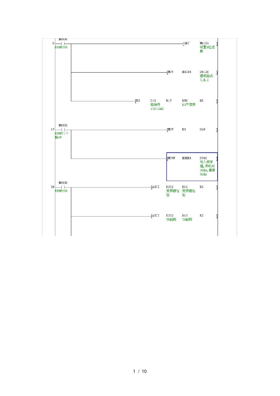三菱PLC典型通信程序_第1页