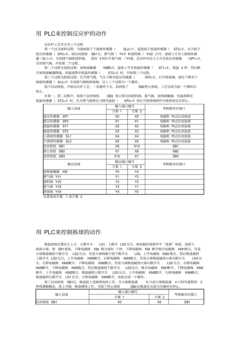 三菱PLC实训试题_第1页