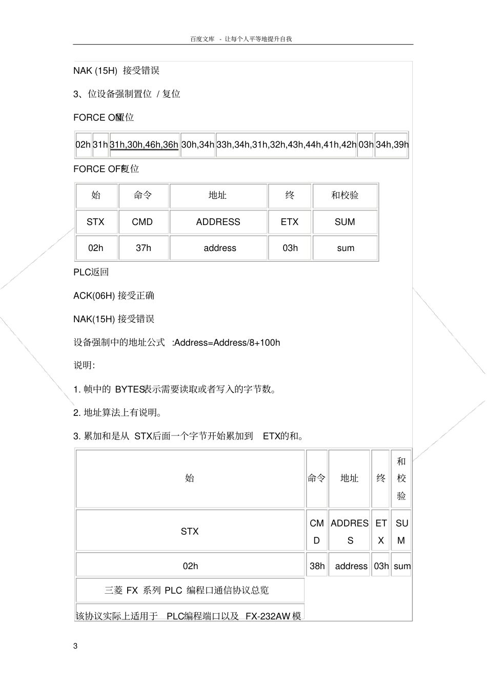 三菱plc编程口通信学习笔记_第3页