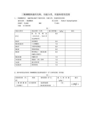 三聚磷酸钠申报资料