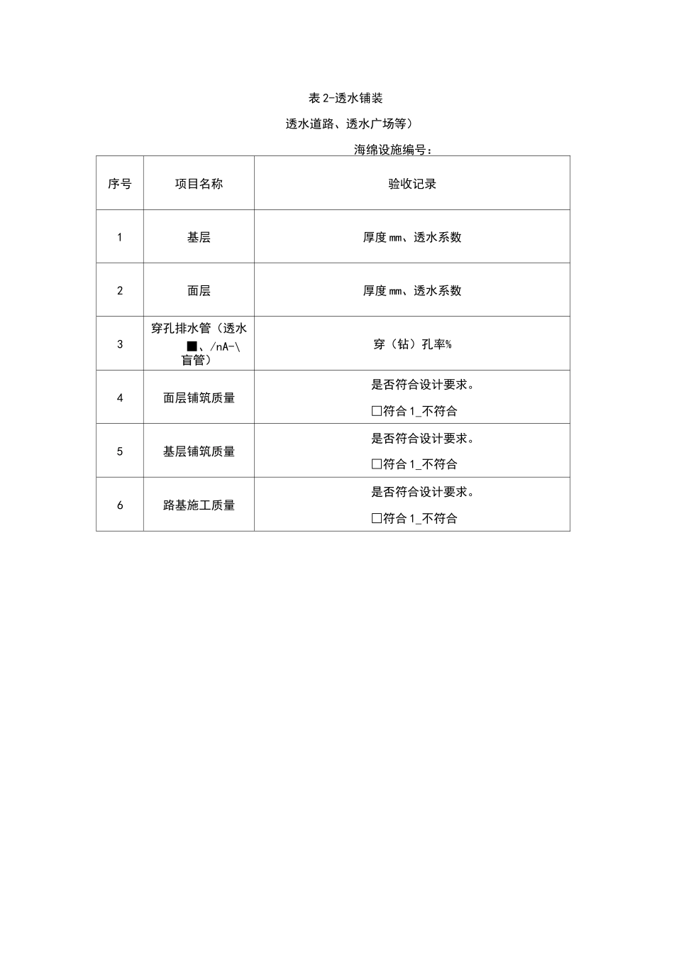 海绵城市验收记录表(重庆两江新区)_第2页