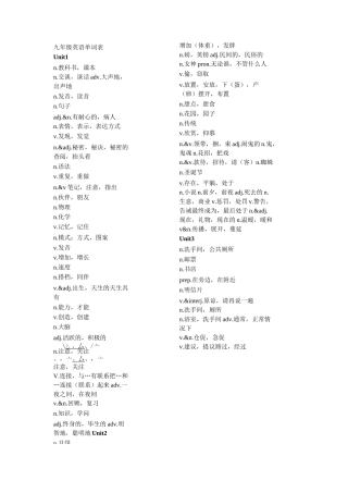 新目标英语九年级英语单词(供默写用)