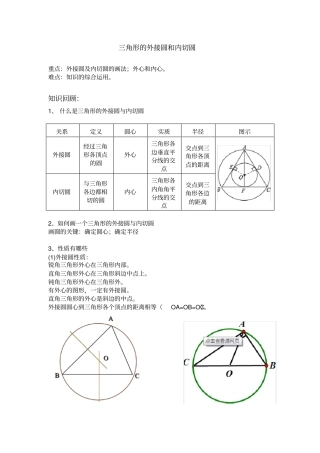 三角形的外接圆和内切圆