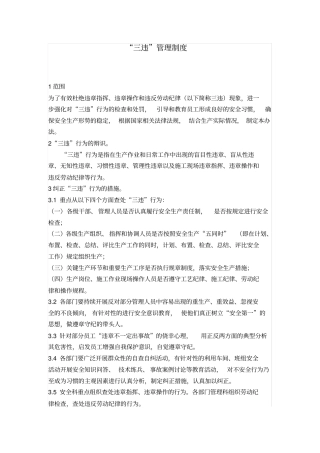 三违处罚管理制度