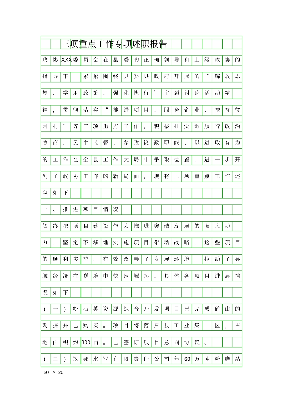 三项重点工作专项述职报告精品工作报告_第1页