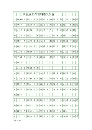 三项重点工作专项述职报告精品工作报告