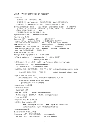上册Units知识点总结