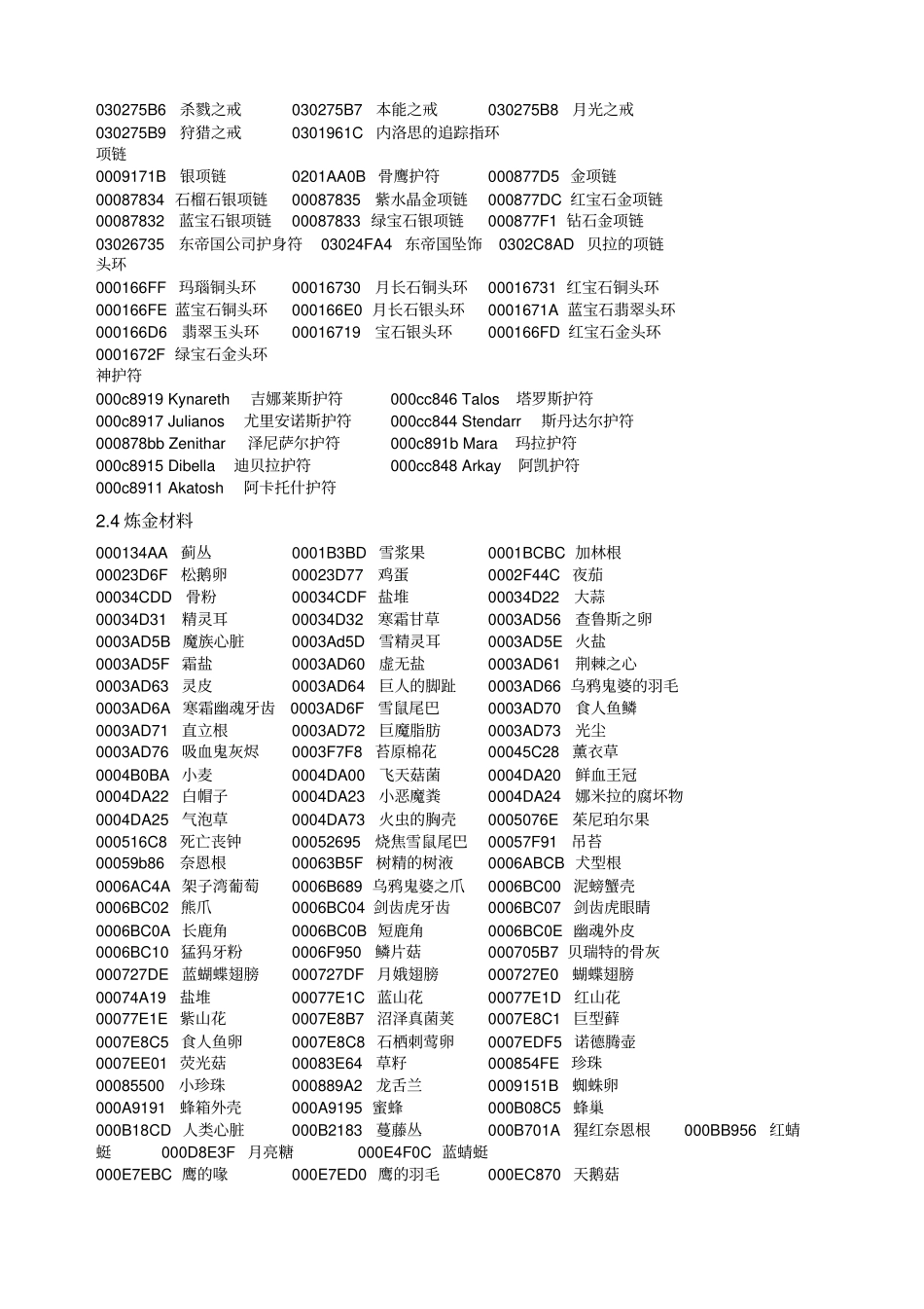 上古卷轴代码大全_第2页