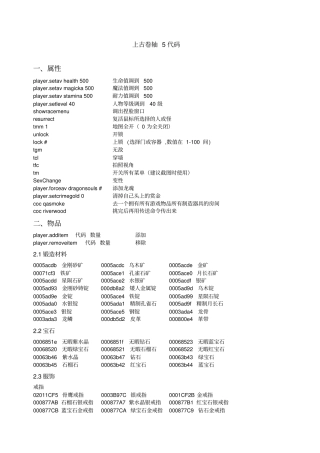上古卷轴代码大全