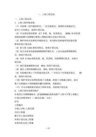 上周工程总结：