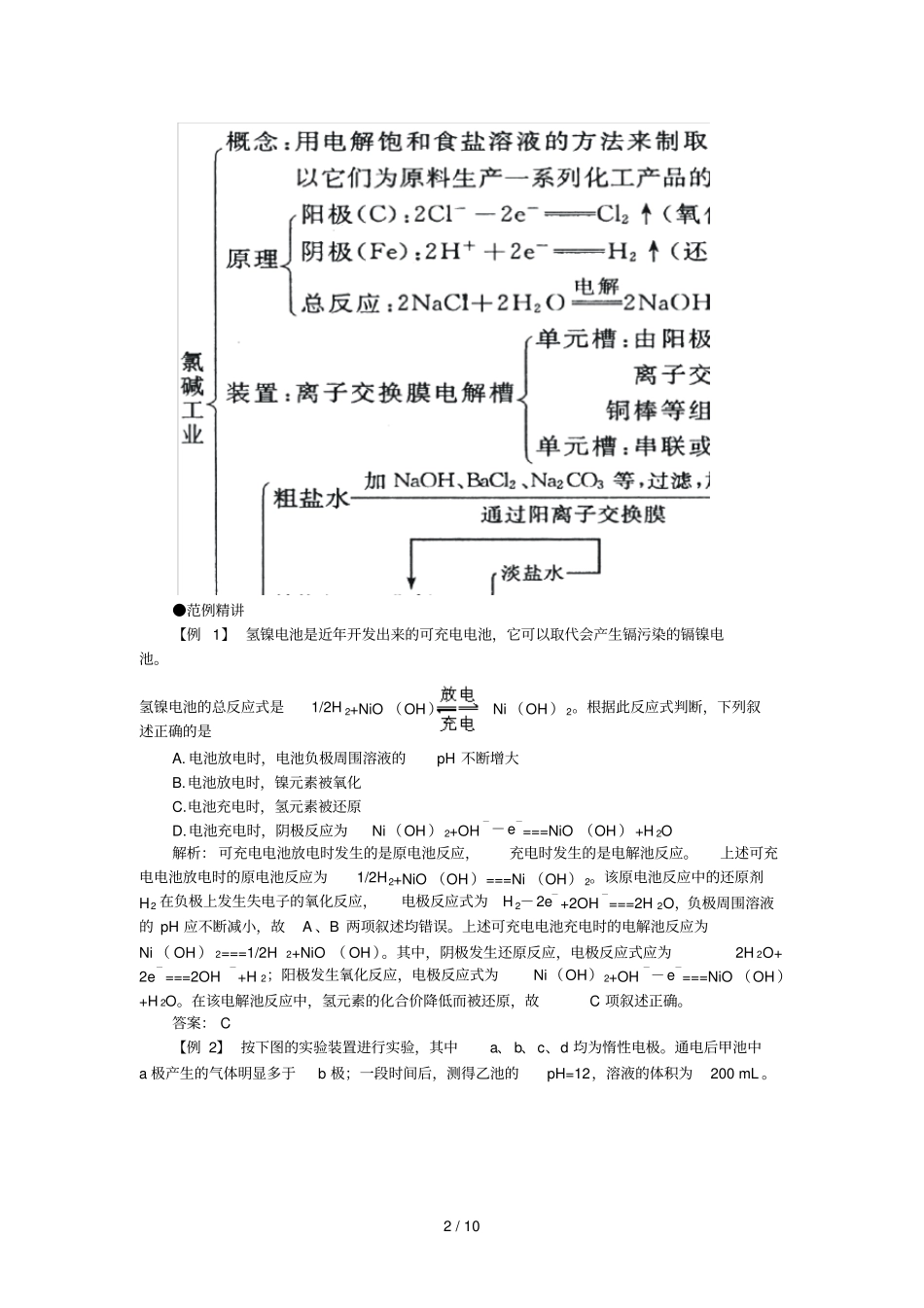 上学期高三同步测控优化训练化学：电解原理及其应用附答案_第2页