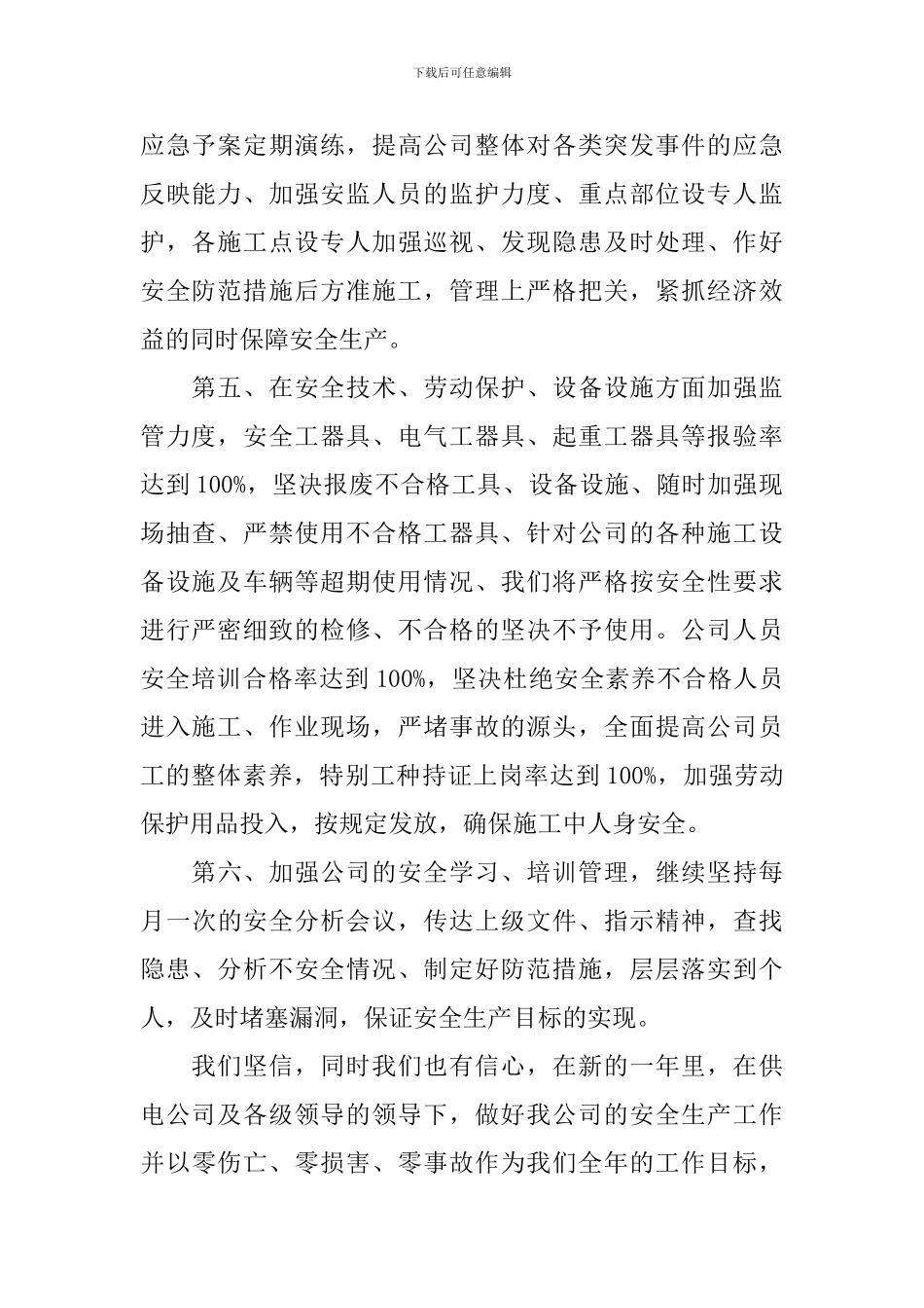 电力安全工作表态发言稿_第2页